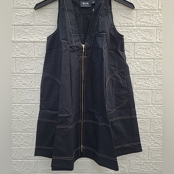 Maeve Dresses & Skirts - Maeve Black Mini Dress with Gold Zip